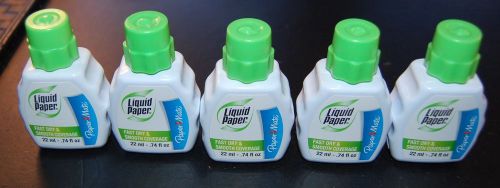 5 lot paper mate liquid paper fast dry &amp; smooth coverage .74 fl oz for sale