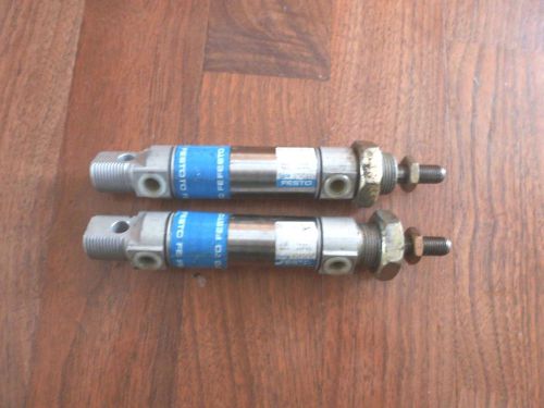 LOT OF 2 FESTO DSN-25-35-P, DBL ACTING CYLINDER  (STAGE PROPS)
