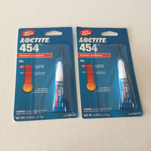 NEW LOT OF 2 LOCTITE 454 HIGH VISCOSITY INSTANT ADHESIVE 3 GRAMS EACH - GLUE -