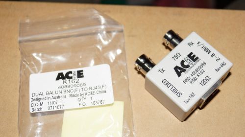 2 new pieces, AC&amp; E  K162 / 408809069  Dual-BNC TO RJ45 ADAPTERS