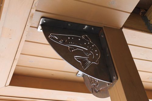 Custom Made 12&#034; x 12&#034; Decorative Support Bracket, 1/4&#034; Thick Steel, Trout Cutout