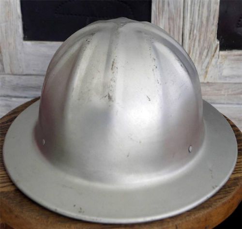 Vintage msa mcdonald t aluminum full brim miners loggers hard hat 1950&#039;s for sale