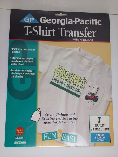 Georgia-Pacific Transfer Paper T-Shirt Printing (42) sheets Iron-on 8 1/2&#034; x 11&#034;