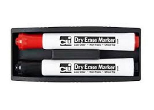 CHARLES LEONARD MAGNETIC WHITEBOARD ERASER WITH DRY ERASE MARKERS CLI74532 BRNEW