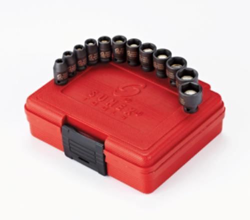 Sunex 1822 12pc 1/4 Drive Metric Magnetic Impact Socket Set