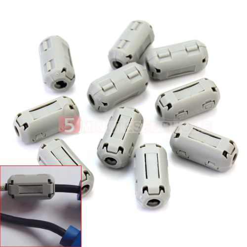10 pcs grey clip on emi rfi noise ferrite core filter for 5mm dia cable for sale