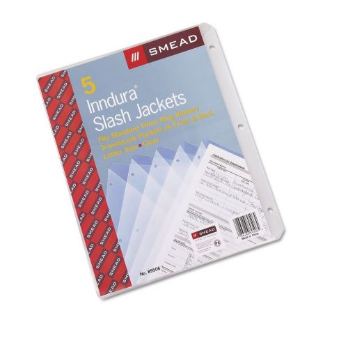 Smead Poly Slash Pocket Jackets Clear Letter 5 Count Polypropylene - New Item