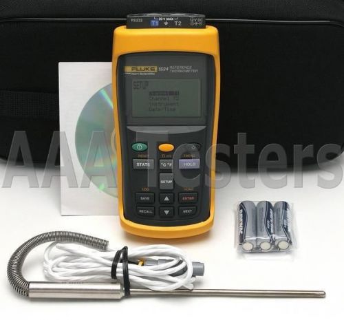 Fluke hart 1524 handheld dual channel reference thermometer for sale