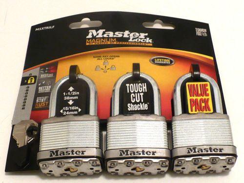 New Master Lock Master Lock M5XTRILF Magnum -Keyed Alike-3 VALUE PACK