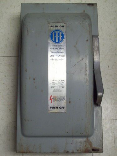 ITE 200 Amp Fusible Disconnect Switch 50 HP 240 VAC JN-424