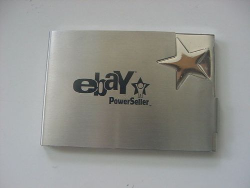 Decorative Ebay Award Seller Business Card Holder Silver Star Collectible NEW