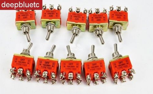 New 10pcs 6-Pin Toggle DPDT ON-OFF-ON Switch 15A 250V CE1