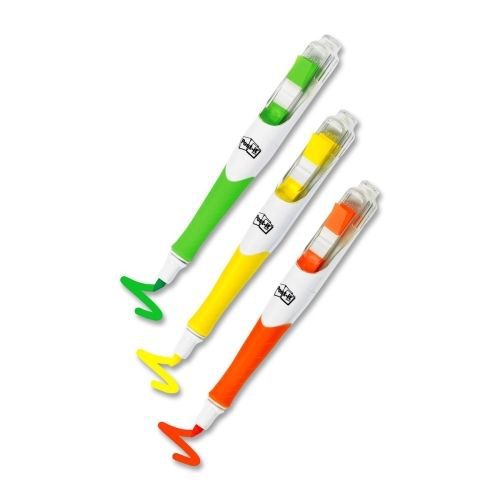 Post-it Flags Highlighter Pen - 9.4 mm - Assorted Ink - 3 / Pack - MMM689HL3FL
