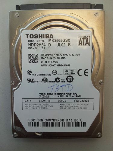 Toshiba 250GB Hard Disk Dirve 2.5&#034;MK2565GSX (HDD2H84 D UL02 B) G002641A PCB Only