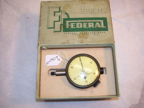 Dial Indicator Federal Products .0005&#034; Grad. .100&#034; Range Machinist Indicator USA