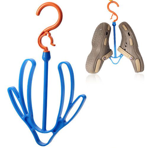 PF-661 Space Saver Plastic Drying Shoes Hanger - Blue