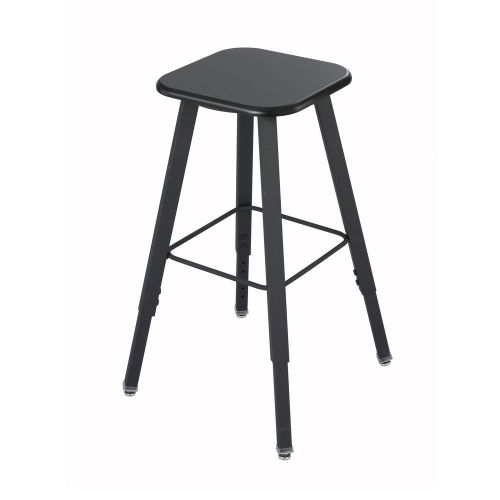Safco Products Company Height Adjustable Stool with Footrest Black