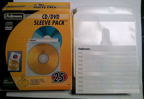 Fellowes CD/DVD Sleeves - 20 pack - FEL90661- SELLING OPEN PACK- ALL NEW SLEEVES