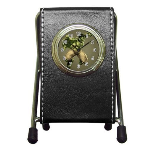 The Hulk Leather Pen Holder Desk Clock (2 in 1) Free Shipping