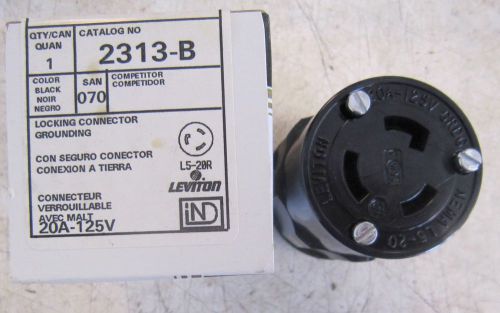 2313-B Leviton, 20 Amps, 125 Volts, NEMA L5-20R, 2P/3W, Locking Connector  BLACK