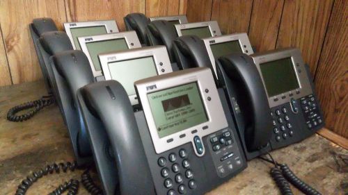 LOT OF 8 CISCO 7940 CP-7940G IP VOIP BUSINESS PHONES TESTED