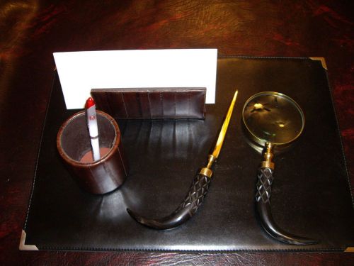 New, Genuine EEL Skin Desk Accessory set plus more, with free shipping!!