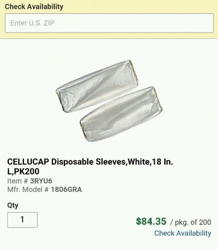 CELLUCAP 1806GRA Disposable Sleeves, White, 18 In. L, PK 200