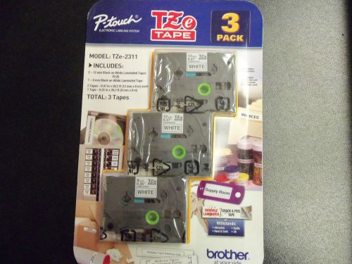 BROTHER TZe 2311 LABELS  3 PACK TAPES **NEW**