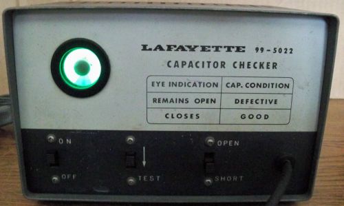 Lafayette Capacitor Tester Checker  Model 99-5022  w/ Built-in Test Leads Works
