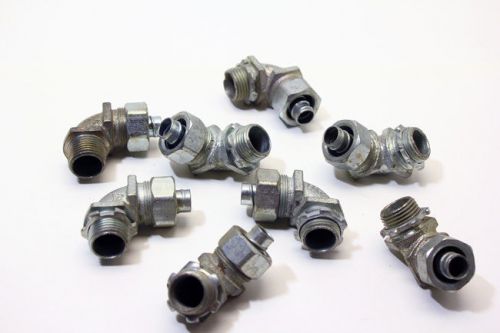 Lot of 8  halex  1/2&#034; emt 90 degree compression connector valve for sale