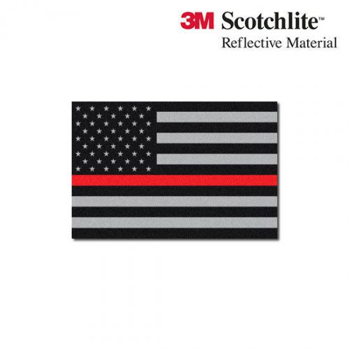 3M Reflective Flag Decals - Subdued Thin Red Line American Flag - 1.5&#034; x 2.25&#034;