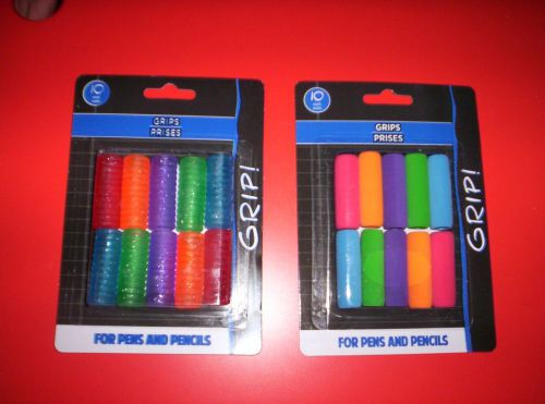 FOAM GRIPS &amp; SPIRAL GEL GRIPS  for~Pen &amp;  Pencil /10 per Pack~ASSORTED COLORS