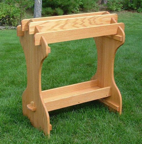 Amish stained oak saddle rack stand  no tool asbly wood for sale