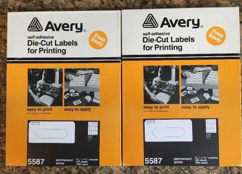 Vintage Avery White Cassette Audio Tape Labels 5587 2 Boxes Of 1500