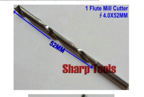 3pcs 4*52mm carbide single flute mdf pvc board acrylic cnc router bits for sale