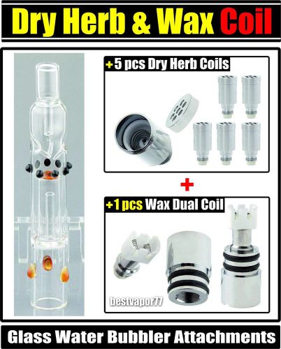 Glass Water Bubbler Vaporizer Wax Dry Herb Dual Coil Ago Atmos Rx Snoop Dogg G