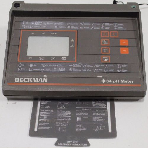Beckman Phi 34 pH / MV / Temperature Monitor Meter German / English MSI 123141