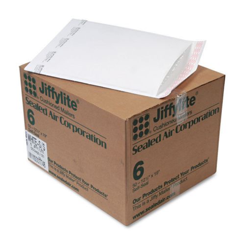 Sealed air jiffylite self-seal mailer side seam #6 12 1/2 x 19 white 50/carton for sale