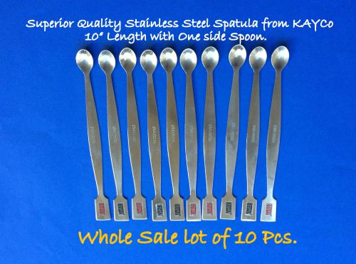 10 X SPATULA STAINLESS STEEL10&#034; Spoon Type Lab Equipment Medical/General /Pharma