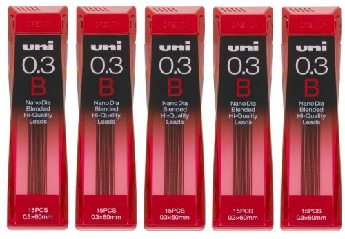 Uni NanoDia Mechanical Pencil Lead 0.3 mm B U03202NDB 15 Leads x 5 set