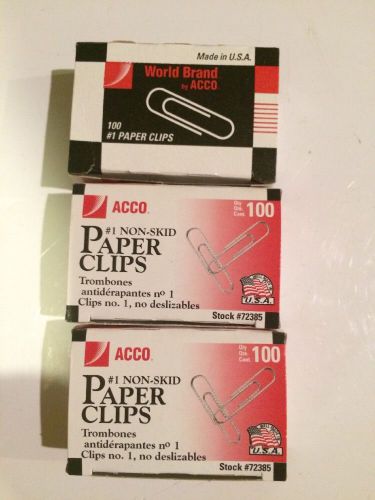 Acco #1 Standard Smooth Paper Clips 100 Count Box (2+ Packs)