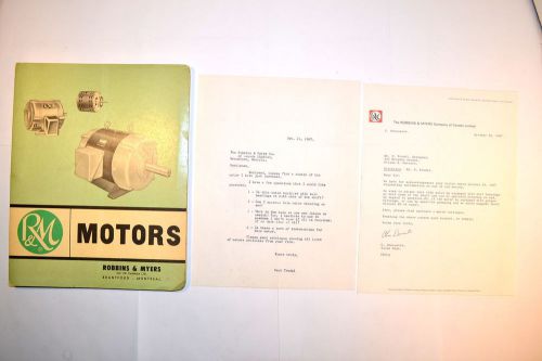 Robbins &amp; myers motors 1960&#039;s catalog &amp; bulletins + correspondence #rr333 for sale