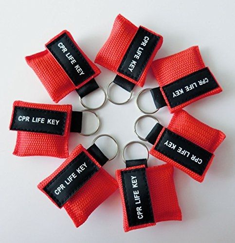 Elysaid 100 Pcs/pack CPR Mask Keychain with Cpr Face Shield CPR Life Key for CPR