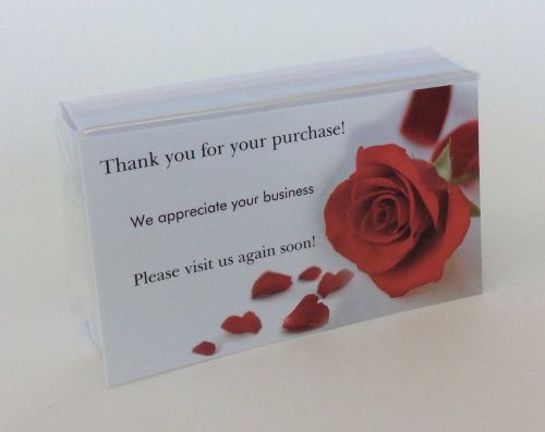 50 Thank You Tags Notes Cards Seller Package Inserts Rose Petals
