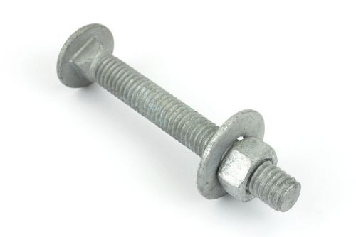 (QTY: 25) Hot Dipped Galvanized HDG Carriage Bolt 5/8&#034; x  10&#034; w/ Nuts &amp; Washers