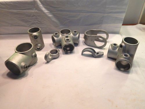 Galvanized steel structural pipe fittings lot of 7 pieces for sale