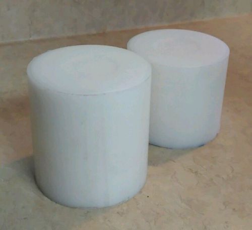 Acetal White Plastic Rod 2 Pcs 2 1/2 Diameter x 2 1/4 and 2 5/8 long Made in Usa