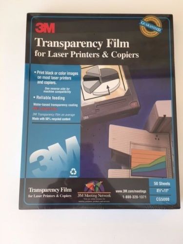 3M Transparency Film for Laser Printers/Copiers- 50 Sheets - 8 1/2&#034;x11&#034; NEW