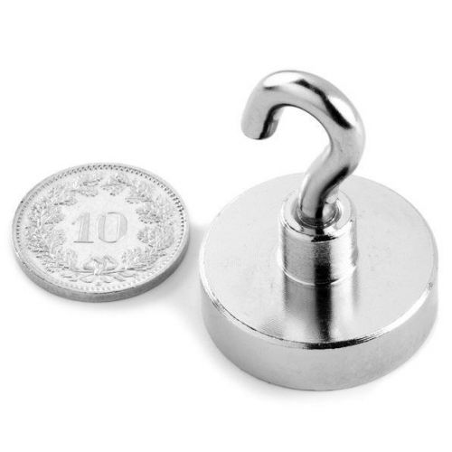 4pcs neodymium magnet hook 25mm holds 20lbs magnetic hooks refrigerator holder for sale