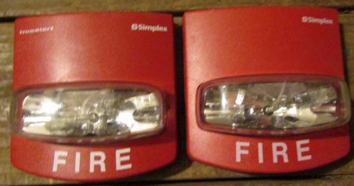 Simplex 4904-9331  lot of 2 Wall Mount Fire Alarm strobe Red